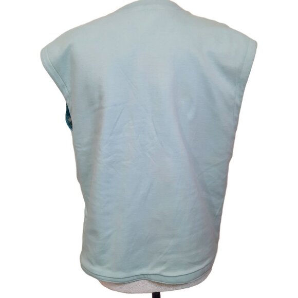 Vintage 90s Disney Little Mermaid Ariel Vest Size L Blue Full Zip Handmade - Picture 7 of 7